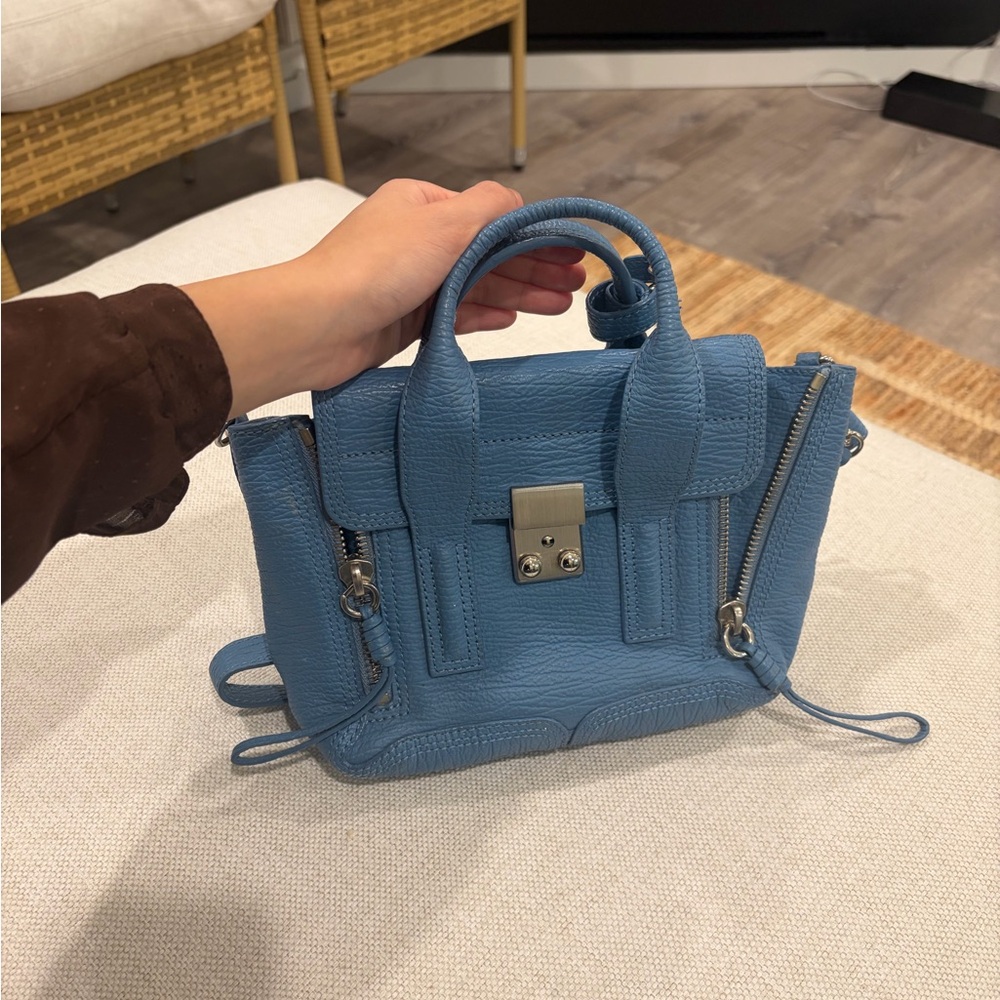Phillip Lim 3.1 Mini Pashli Satchel Top Handle Crossbody Bag Slate Blue